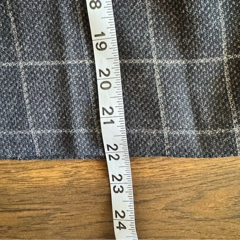 Vintage Wool Windowpane‎ Pencil Skirt High Waist Gray Career Academia Size 8